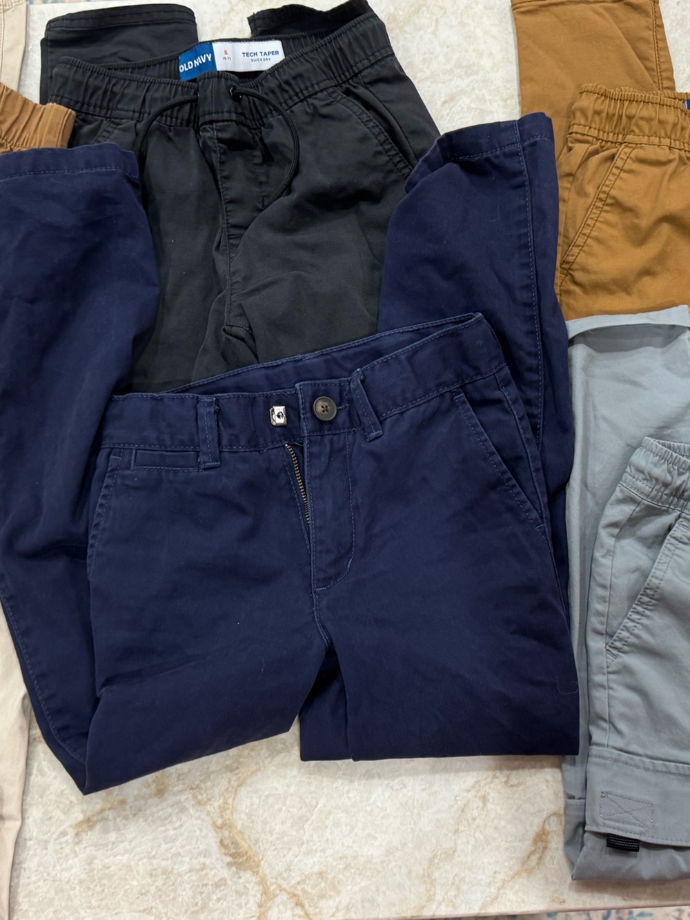 Various Kids Navy, Black, Tan & Gray Chinos Bundle